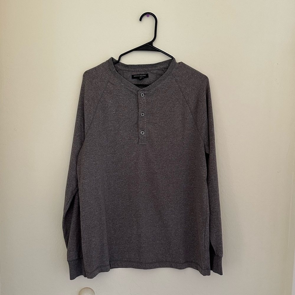 BR Factory Quick Dy Stretch Henley, Dark Gray, Medium